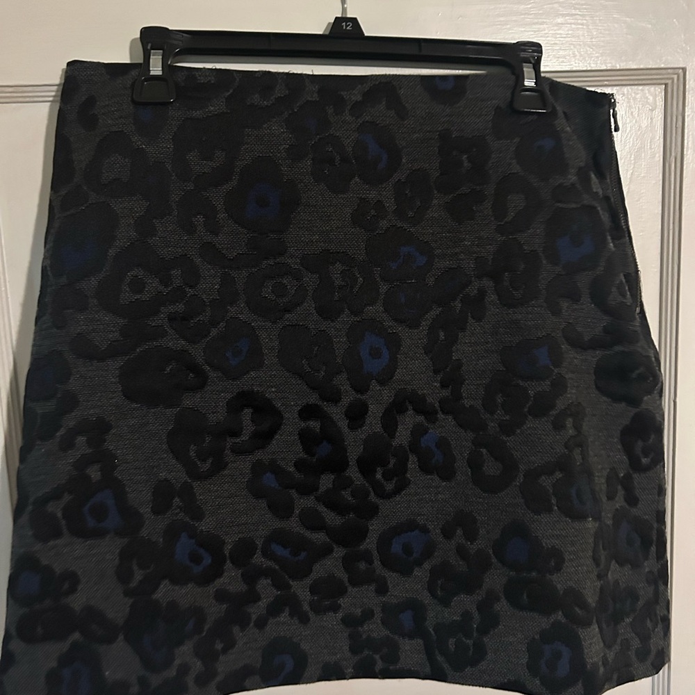 Ann Taylor Black Velvet A-Line Mini Skirt